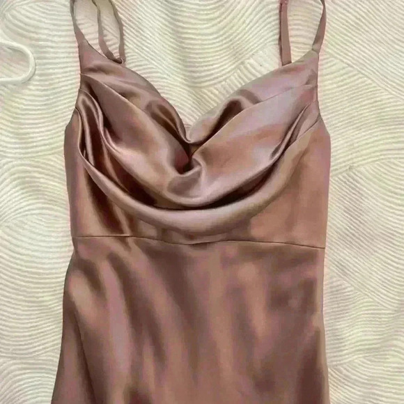 Revelry Skye Midi Satin Dress, Rose Quartz, Size 2 - Picture 4 of 10